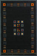 Indigo Modern Square Pattern Rug 640-417B
