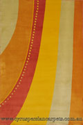 Yadigar Modern Striped Rug 1076A-Ivory-Orange