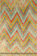 Kaleidoscope Contemporary Chevron Rug A243A Ocean Blue Bone