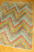 Kaleidoscope Contemporary Chevron Rug A243A Ocean Blue Bone