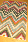 Kaleidoscope Contemporary Chevron Rug A243B White Cream