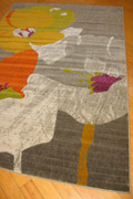 Luna Contemporary Floral Rug 4253X L. Brown Orange