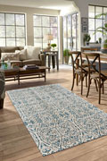 Mayson Contemporary Floral Rugs 3466F Sand Aqua
