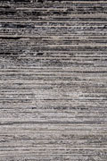 Metallic Contemporary Striped Rugs 3337F Black D. Grey