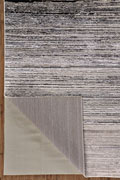Metallic Contemporary Striped Rugs 3337F Black D. Grey