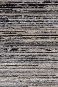 Metallic Contemporary Striped Rugs 3337F Black D. Grey
