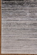 Metallic Contemporary Striped Rugs 3337F Black D. Grey