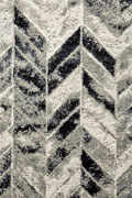 Metallic Contemporary Chevron Rugs 3048F D. Grey Black