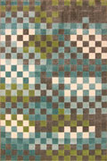 Morocco Sqaure Pattern Rugs 0W416 Aqua Multi LJ