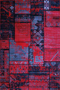 Patchworks Contemporary Abstract Rug 2673 Red