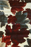 Pisa Contemporary Floral Leaves Rug G111A Burgundy