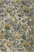 Rizzy Contemporary Floral Rug 3479F Cotton Silver