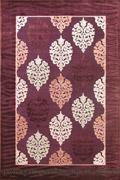 Romeo Contemporary Floral Rug 1806A Dark Violet