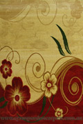 Rose Floral Rug 1764A Red Red