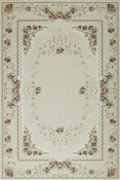 Symphony Contemporary Floral Rugs 5585A White Cream