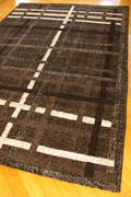 Ayers Rock Contemporary Stripe Rug 06370B Y. Kahve Kahve