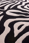 America Zebra Pattern Rugs 1802A Black Black