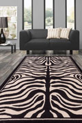 America Zebra Pattern Rugs 1802A Black Black