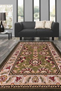 America Medallion Rugs 1810A Burgundy Green