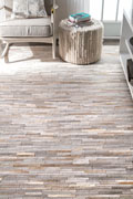 Anastasia Cowhide Patchwork Rugs 900078IVRY