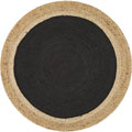 Aroma Round Jute Rugs Polo Black