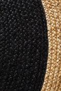 Aroma Round Jute Rugs Polo Black
