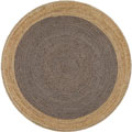Aroma Round Jute Rugs Polo Charcoal