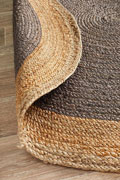 Aroma Round Jute Rugs Polo Charcoal