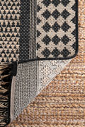 Charles Geometric Indoor Outdoor Rugs 8345 Black Jute