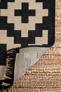 Charles Geometric Indoor Outdoor Rugs 8408 Black Jute