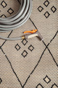 Charles Geometric Indoor Outdoor Rugs 8632 Black Jute