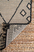 Charles Geometric Indoor Outdoor Rugs 8632 Black Jute