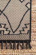 Charles Geometric Indoor Outdoor Rugs 8632 Black Jute