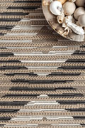 Charles Geometric Indoor Outdoor Rugs 8633 Black Jute