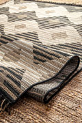 Charles Geometric Indoor Outdoor Rugs 8633 Black Jute