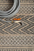 Charles Geometric Indoor Outdoor Rugs 8651 Black Jute