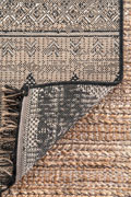 Charles Geometric Indoor Outdoor Rugs 8651 Black Jute
