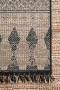 Charles Geometric Indoor Outdoor Rugs 8651 Black Jute