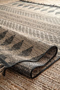 Charles Geometric Indoor Outdoor Rugs 8651 Black Jute