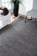 Delhi Flatweave Wool Rugs Diamond Black White