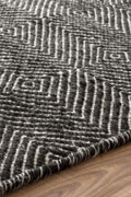 Delhi Flatweave Wool Rugs Diamond Black White
