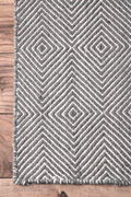 Delhi Flatweave Wool Rugs Diamond Grey White