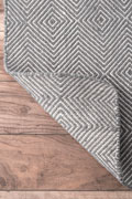 Delhi Flatweave Wool Rugs Diamond Grey White