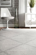 Delhi Flatweave Wool Rugs Rings Silver White
