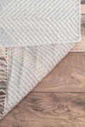 Delhi Flatweave Wool Rugs Rings Silver White