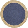 Harvey Round Jute Rugs Navy