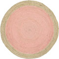 Harvey Round Jute Rugs Pink