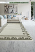 Sisalo Greek Key Border Flatweave Rugs 1486-W71-W