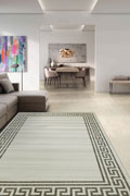 Sisalo Greek Key Border Flatweave Rugs 1486-W71-W