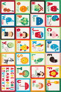 Alphabet Pictures White Kids Rugs